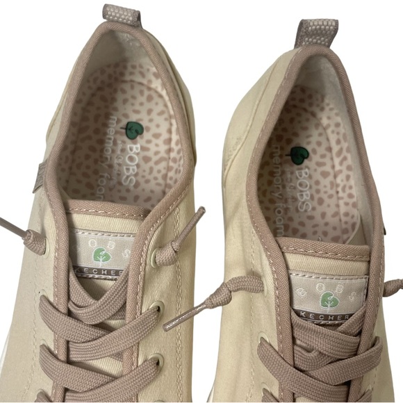 BOBS Sketchers Beyond Simply Earthy Tan Laced Slip On Canvas Sneakers Size 11 - Picture 13 of 16